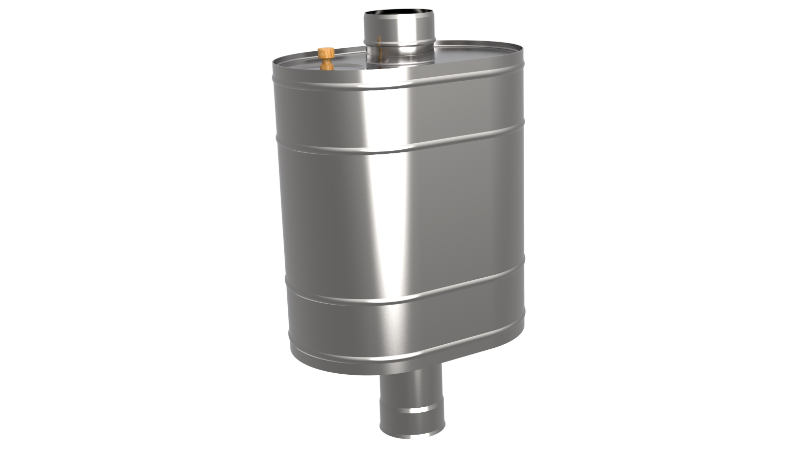 Бак на трубе для печи, 60л, ф 150, AISI 439/0,8мм, (штуцер 3/4")